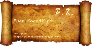 Puer Kocsárd névjegykártya